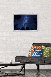 Milky Way At Night Wall Poster, 14.725" x 22.375" Framed