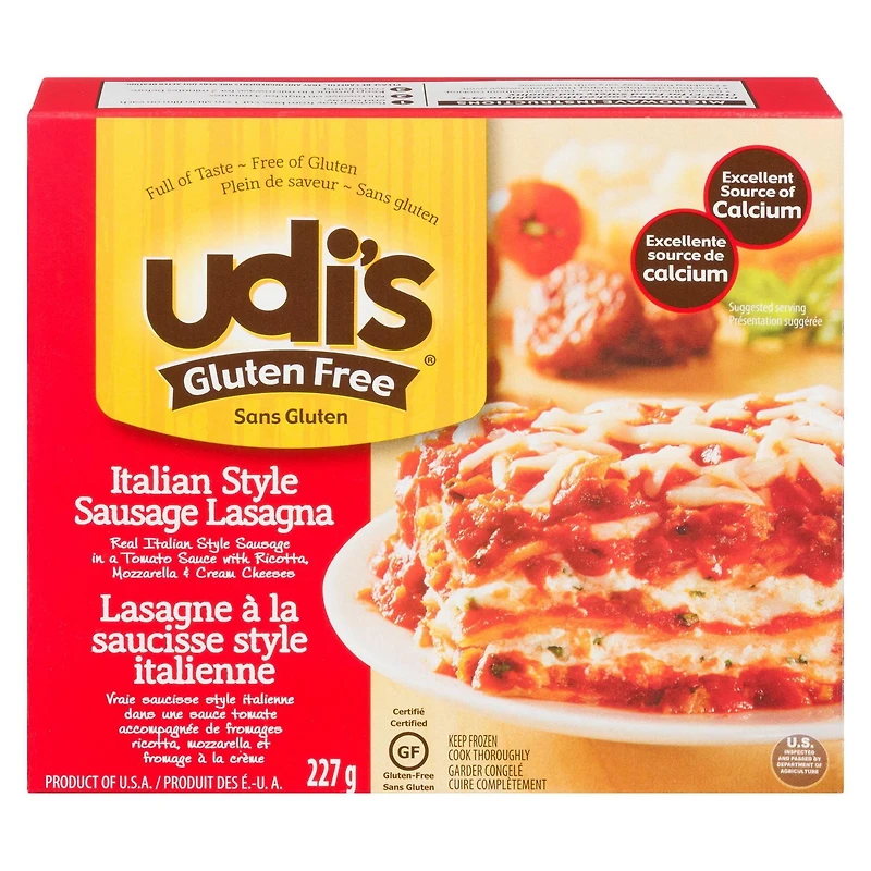 Udi's Italian Style Sausage Lasagna