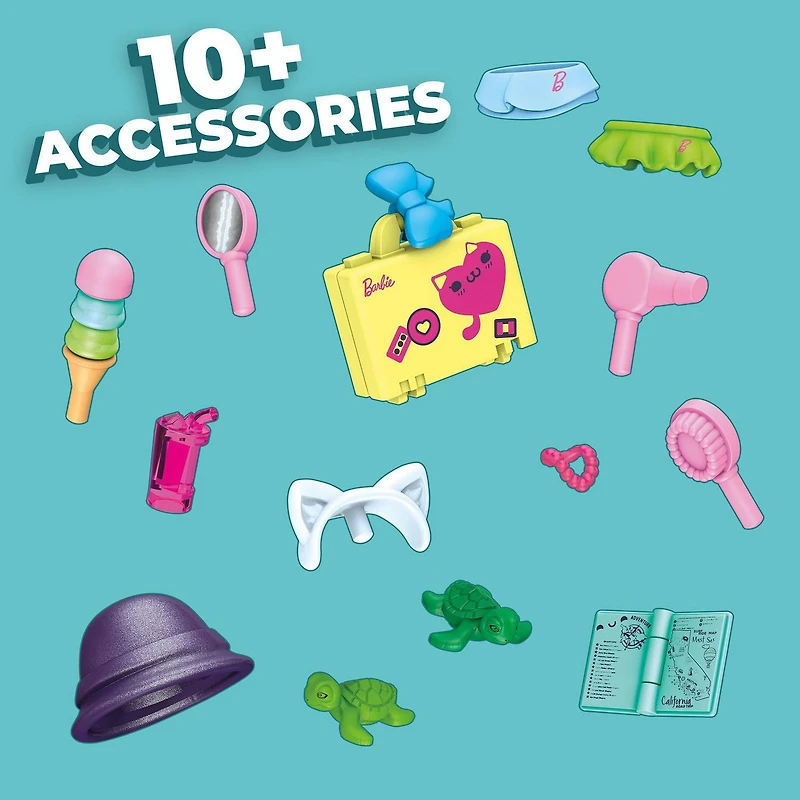 Mega Construx Barbie Convertible Beach Adventure Toy Building Set (70 Pieces)