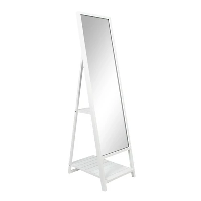 Miroir de rangement rectangulaire style musée avec chevalet blanc 149,9 H x 36,8 L x 54,1cm P