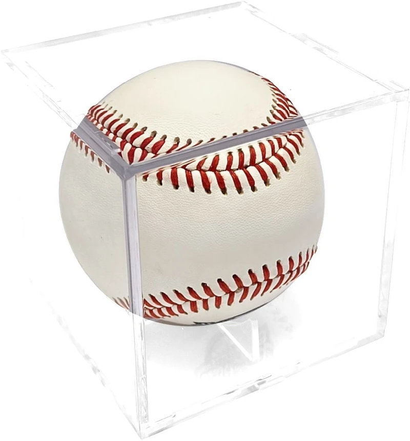 Boîte d'exposition pour balle de baseball - Claire et carrée - Pour exposer et préserver une seule balle de baseball Support intégré