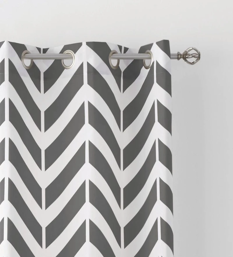 Mainstays Chevron Pearl Curtain Panel Pair