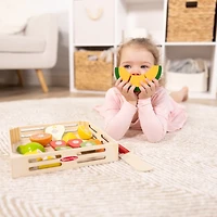 Melissa & Doug Cutting Fruit Set - Wooden Play Food Kitchen Accessory, Multi, Cutting Fruit Set