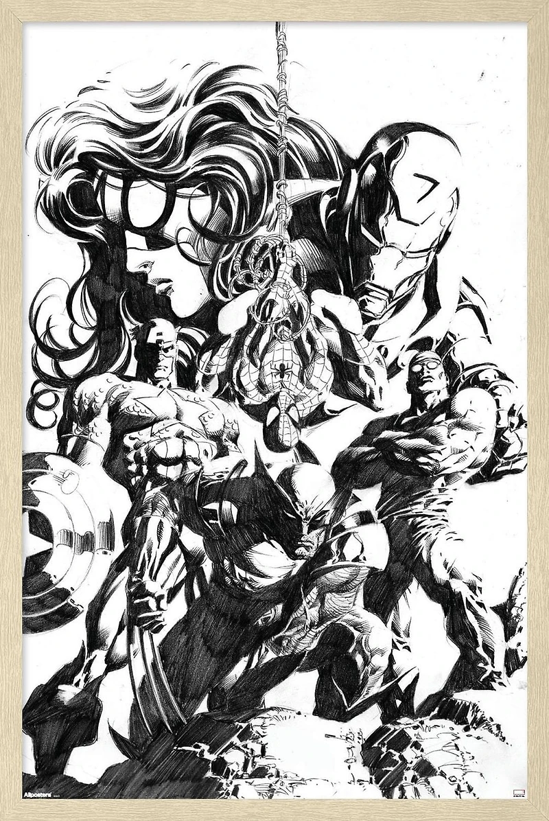 Marvel Sketch - Group Wall Poster