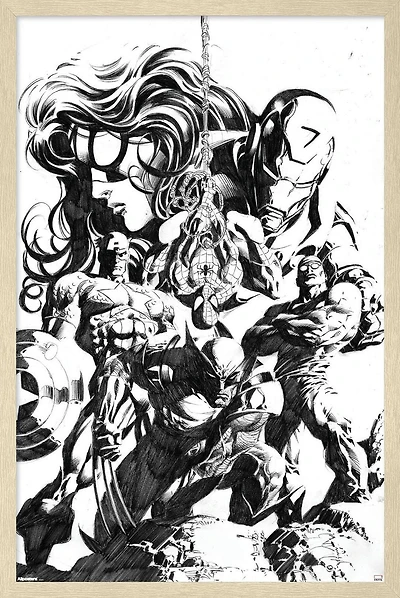 Marvel Sketch - Group Wall Poster