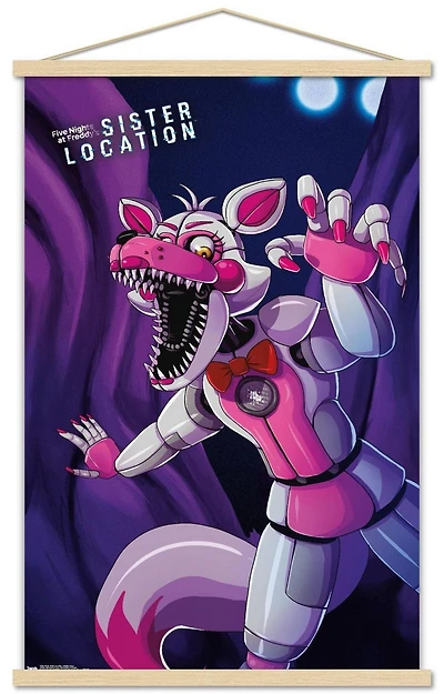 Five Nights at Freddy's: Sister Location - Funtime Foxy Wall Poster, 14.725" x 22.375" Framed