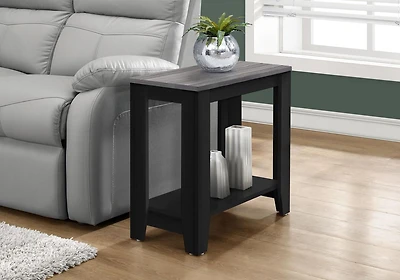 Monarch Specialties Table D'appoint, Côté, Bout, Table De Nuit, Lampe, Salon, Chambre À Coucher, Stratifié, Noir, Gris, Transitionnel