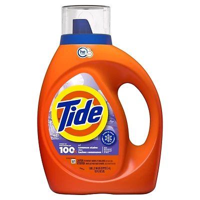 Tide Liquid Laundry Detergent 1.86 Litres, Iris Bouquet Scent, HE Compatible, Cold Water Clean Liquid Detergent, 1.86L
