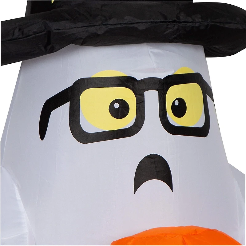 Airblown Trick or Treating Ghost w/ Wizard Hat