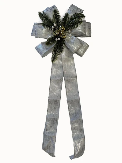 Holiday Time 30-In Christmas Bow, Silver