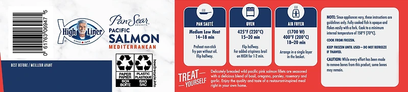 High Liner Pan-Sear Selects Mediterranean Wild Pacific Salmon, 540 g