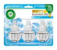 Air Wick Plug-in Air Freshener, Scented Oil Refills, Crisp Breeze, 3 Refills