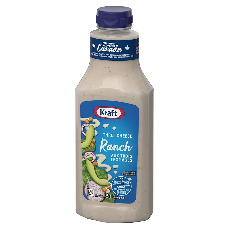 Vinaigrette Ranch Aux Trois Fromages, Bouteille KRAFT VIN. RANCH TROIS FROMAGE 425M