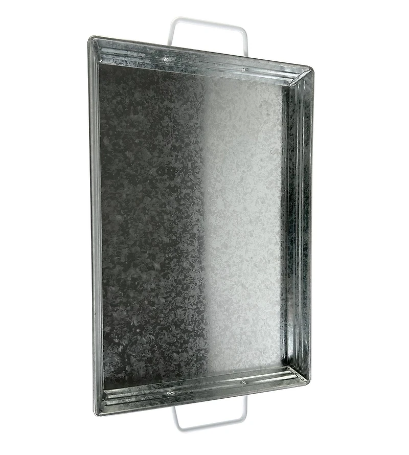 Accueil tendances plateau Rectangle en métal blanc,1 pièce