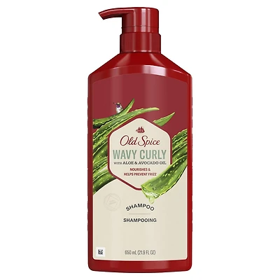 Shampooing Old Spice pour cheveux ondulés et bouclés avec aloès et huile d’avocat 21,9 oz liq./650 mL