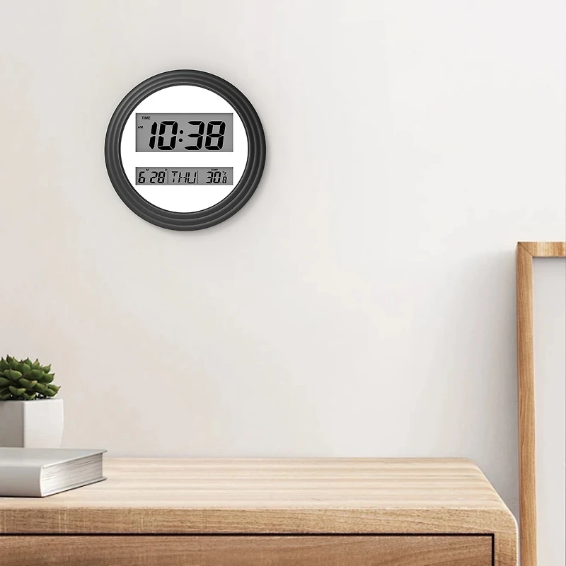 Home Trends Black Digital Wall Clock, HOME TRENDS PL BLACK DIGITAL CLOCK