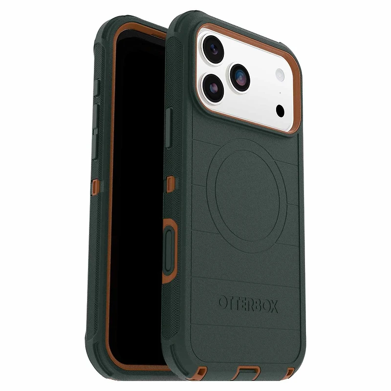 OtterBox Étui Defender Pro MagSafe avec Contrôle de la Caméra Coopersmith (Vert) pour iPhone 17 Pro