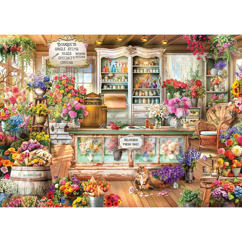 RoseArt - Colorluxe 1000 pièces - Fleuriste toutes saisons- Puzzle emboîtable pour adulte