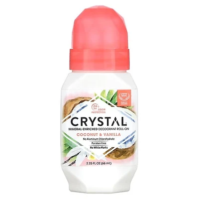Crystal Déodorant roll-on Body - Noix de coco et vanille - 66 ml