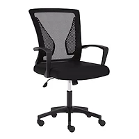 Chaise de bureau ergonomique à roulettes pour adulte, hauteur réglable, dossier en maille, CorLiving Cooper