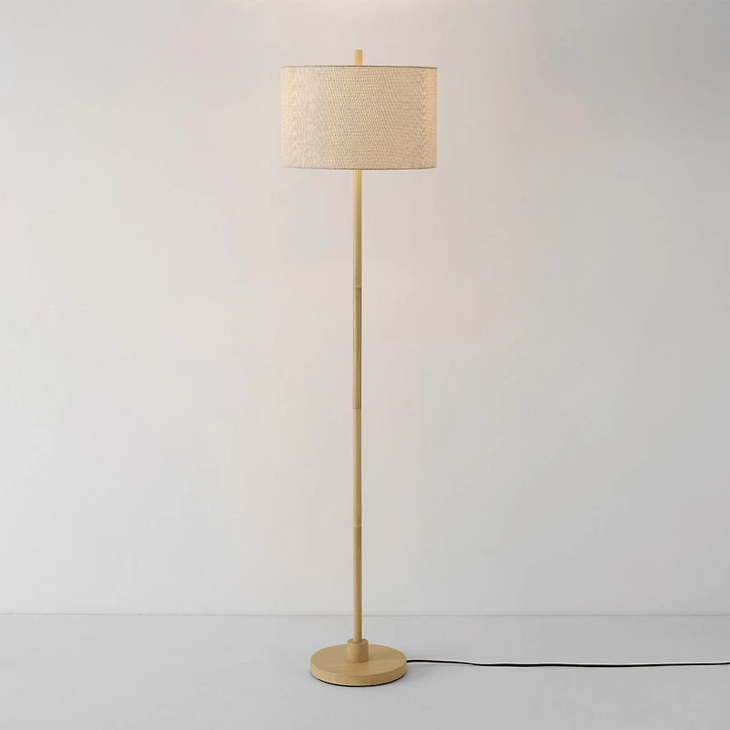 Cove 62" Light Faux Wood Floor Lamp with Jute Shade