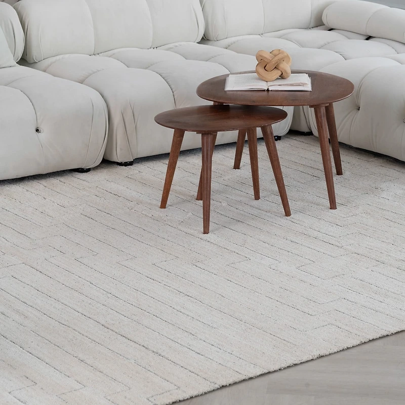 Rug Branch Casa Abstract Indoor Area Rug, Beige Cream, Modern - Living Room, Bedroom, Dining Room, and Kitchen
