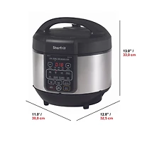 Starfrit Autocuiseur Électrique, Capacité de 8L (8,5Qt), Tasse à Mesure, Spatule et Plateau Vapeur Inclus, 11 Modes de Cuisson Préprogrammés, Noire
