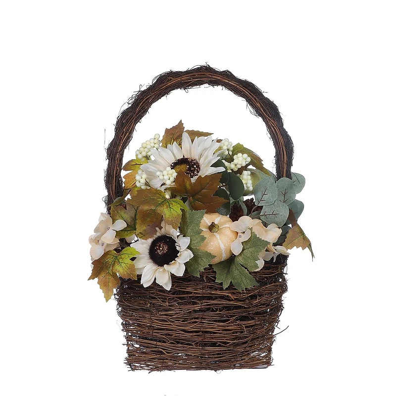 Couronne de panier Floral avec couronne de panier de citrouille