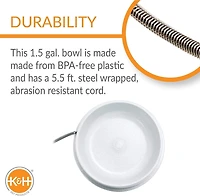 K&H Bol thermique extérieur grand bol à chiens chauffant gris