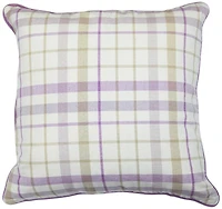 Homeport textiles Oreiller en coton à carreaux imprimé violet