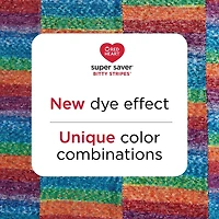 Red Heart® Super Saver® Bitty Stripes™ Fil, Acrylique #4 Moyen, 10oz/283g