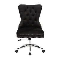 Champagne Office Chair in Black Velvet, Executive Chair, Computer Chair, Adjustable Office Chair, Vintage Office Chair, Swivel Office Chair for Home