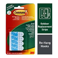 Command™ Outdoor Refill Strips 17022AW-EF, Small, 16 Strips Per Pack