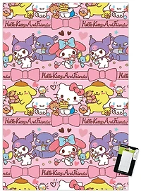 Hello Kitty and Friends: 25 Snack Time - Collage Wall Poster, 14.725" x 22.375" Framed
