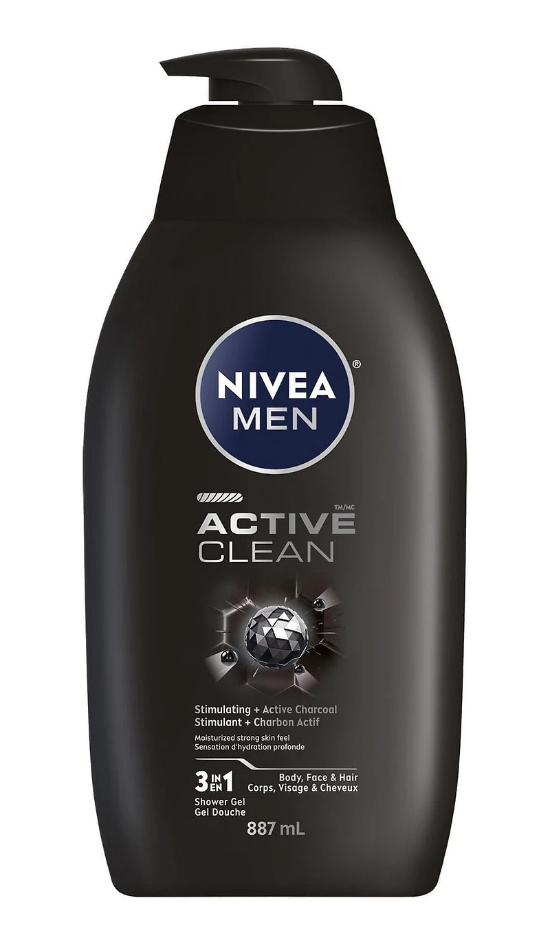 NIVEA MEN Gel douche Active Clean 887ml