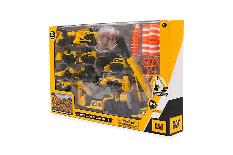 Jouets de construction CAT, Coffret Méga Little Machines – plus de 40 pièces. Toutes les Pièces Sont Moulées à partir des mêmes Plastiques « Cat Tough » que l’on Retrouve dans les plus grands Jouets,J