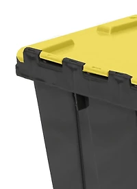 Bac à couvercle rabattable RAMTUFF Noir et jaune 45L Bac - GSC avec couvercle à rabats 45L/12gal