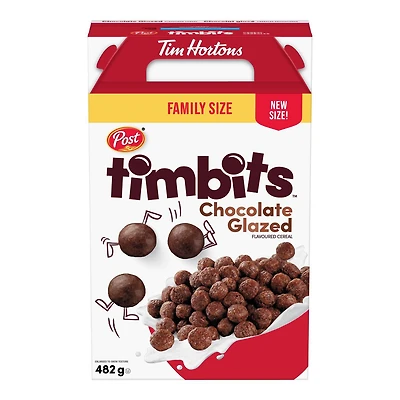 Post Timbits Cereal Chocolate Glazed, Family Size