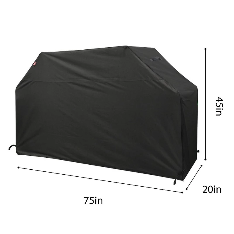 Housse de luxe robuste Expert Grill 75", tissu Ripstop noir durable.