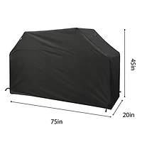 Housse de luxe robuste Expert Grill 75", tissu Ripstop noir durable.