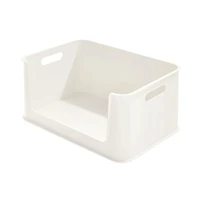 iDesign Coconut Eco BPA-Free Recycled Plastic 16.9" Large Open-Front Storage Bin with Handle - 16.9" x 11.9" x 8"