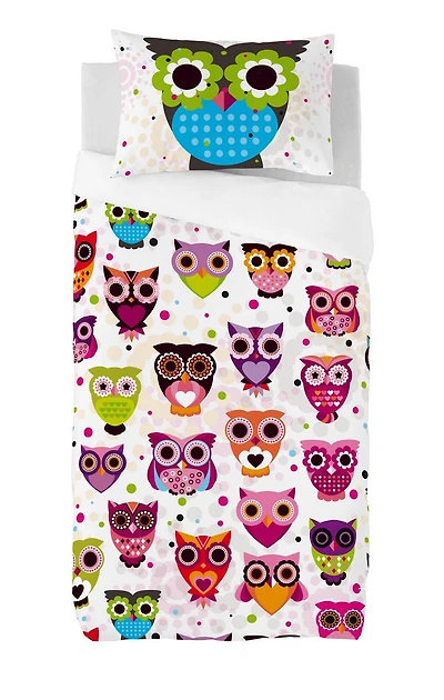 Ensemble housse de couette Owls de Gouchee Design pour lit simple