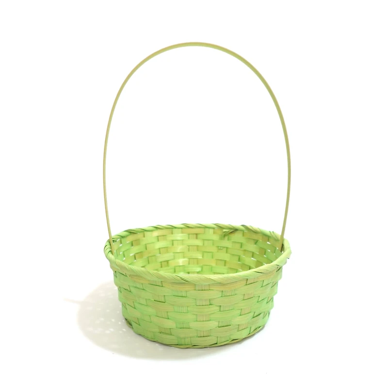 10.5" Bamboo Basket, Green