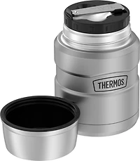 Thermos Stainless King Vacuum Insulated Food Jar with Spoon, 16oz, Matte Stainless, 750 mL Stainless Steel Food Jar