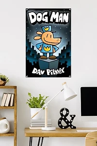 Dog Man - Book Cover (2016) Wall Poster with Pushpins, 22.375" x 34"