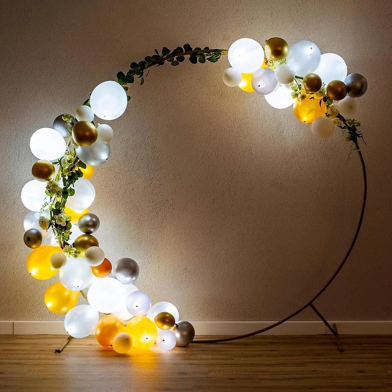 illooms Light Up LED Ballons Or, Argent et Blanc 50PK