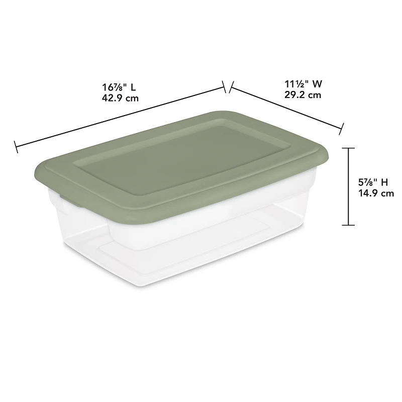 Sterilite Set Of (4) 11.4L Boxes – Green, STERILITE BTC25 4/11.4L SET