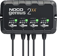 NOCO GENIUS2X4, 4-Bank, 8A (2A/Bank) Smart Car Battery Charger, 6V/12V Automotive Charger, Battery Maintainer, Trickle Charger, Float Charger and Desulfator for Motorcycle, ATV and Lithium Batteries