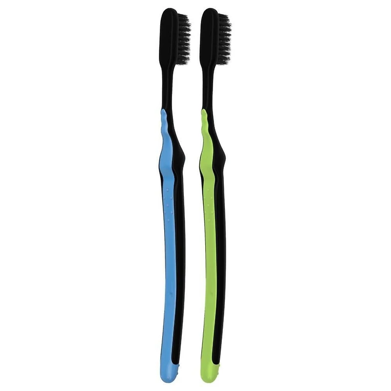 Brosse à dents souple Colgate Slim Soft Anthracite avec soies souples à bout 17x plus mince Paquet de 2