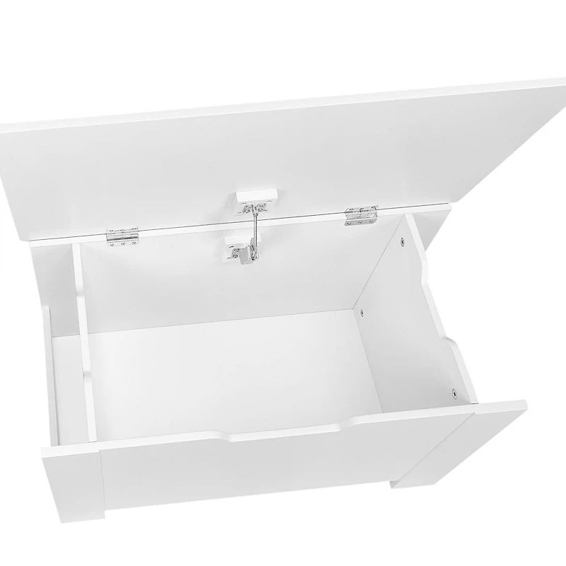 Coffre à jouets pour enfants avec porte-livres frontal — Blanc